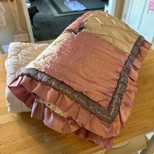 Elegant Pink and Cream Quilted Baby/Toddler Blanket